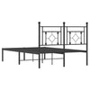 Schwarzes Metallbettgestell mit Kopfteil Hartia 120x200cm