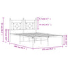 Schwarzes Metallbettgestell mit Kopfteil Hartia 120x200cm