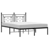 Schwarzes Metallbettgestell mit Kopfteil Hartia 135x190cm