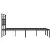 Schwarzes Metallbettgestell mit Kopfteil Hartia 135x190cm
