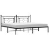 Schwarzes Metallbettgestell mit Kopfteil Hartia 193x203cm