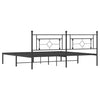 Schwarzes Metallbettgestell mit Kopfteil Hartia 193x203cm