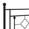 Schwarzes Metallbettgestell mit Kopfteil Hartia 193x203cm