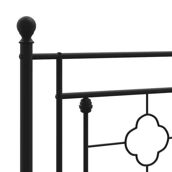 Schwarzes Metallbettgestell mit Kopfteil Hartia 193x203cm