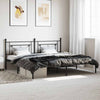 Schwarzes Metallbettgestell mit Kopfteil Hartia 193x203cm