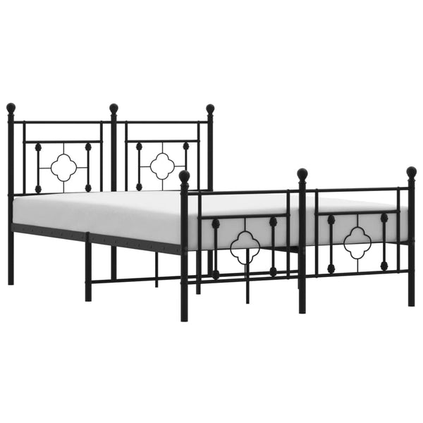 Schwarzes Metallbettgestell mit Kopfteil Hartia 120x190cm