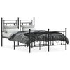 Schwarzes Metallbettgestell mit Kopfteil Hartia 120x190cm