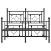 Schwarzes Metallbettgestell mit Kopfteil Hartia 120x190cm