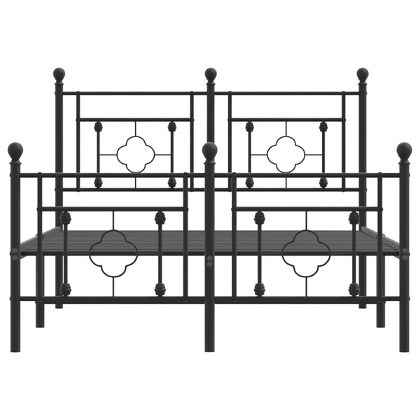 Schwarzes Metallbettgestell mit Kopfteil Hartia 120x190cm