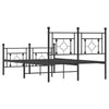 Schwarzes Metallbettgestell mit Kopfteil Hartia 120x190cm