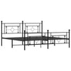 Schwarzes Metallbettgestell mit Kopfteil Hartia 180x200cm
