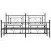 Schwarzes Metallbettgestell mit Kopfteil Hartia 180x200cm