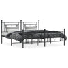 Schwarzes Metallbettgestell mit Kopfteil Hartia 183x213cm