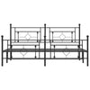 Schwarzes Metallbettgestell mit Kopfteil Hartia 183x213cm