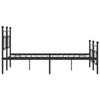 Schwarzes Metallbettgestell mit Kopfteil Hartia 183x213cm
