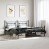 Schwarzes Metallbettgestell mit Kopfteil Hartia 183x213cm