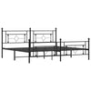 Schwarzes Metallbettgestell mit Kopfteilen Hartia 200x200cm