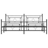 Schwarzes Metallbettgestell mit Kopfteilen Hartia 200x200cm