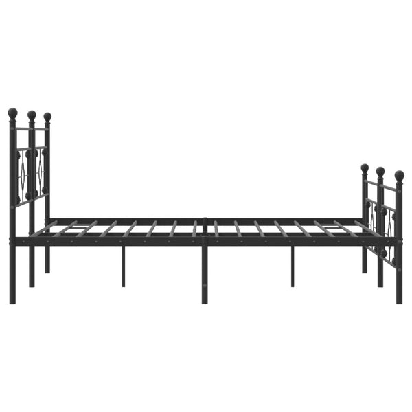 Schwarzes Metallbettgestell mit Kopfteilen Hartia 200x200cm