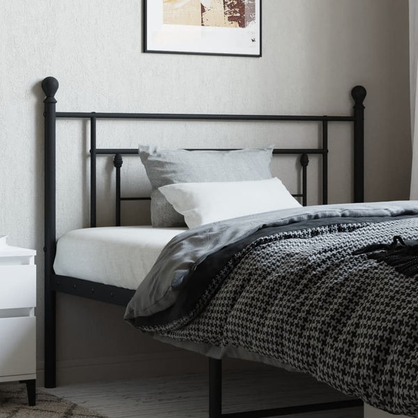 Schwarzes Metallkopfteil Vinu 107cm