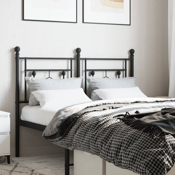 Musta metallinen sängynpääty Vinu 120cm