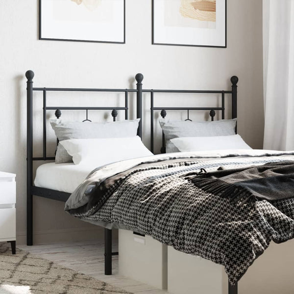 Musta metallinen sängynpääty Vinu 140cm