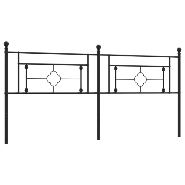 Schwarzes Metallkopfteil Vinu 193 cm
