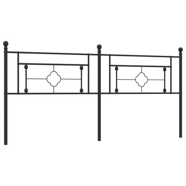Schwarzes Metallkopfteil Vinu 193 cm