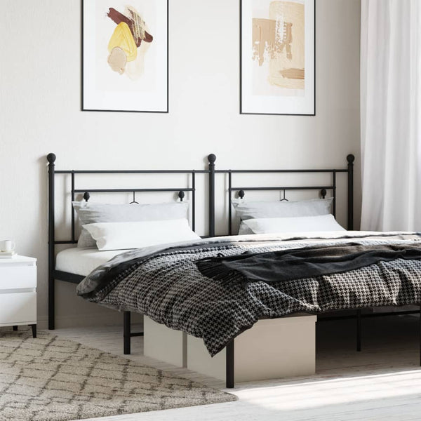 Schwarzes Metallkopfteil Vinu 193 cm