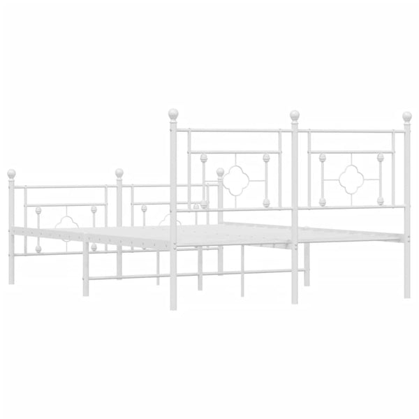 Weißes Metallbettgestell mit Kopfteil Hartia 140x200cm