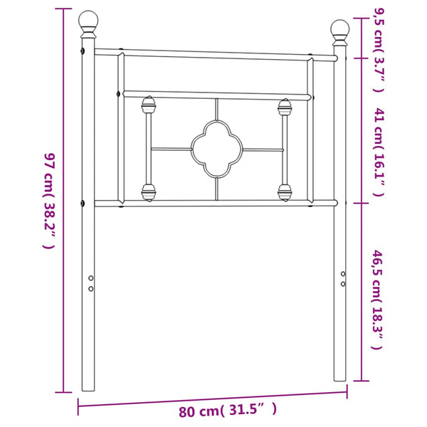 Weißes Metallkopfteil Vinu 75cm