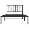 Schwarzes Metallbettgestell mit Kopfteil Tchervincky 100x190cm