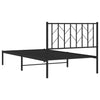 Schwarzes Metallbettgestell mit Kopfteil Tchervincky 100x190cm