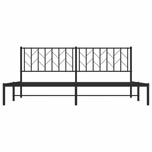 Schwarzes Metallbettgestell mit Kopfteil Tchervincky 193x203cm