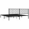 Schwarzes Metallbettgestell mit Kopfteil Tchervincky 193x203cm