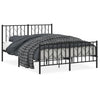 Schwarzes Metallbettgestell mit Kopfteil Tchervincky 135x190cm