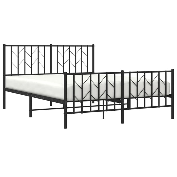 Schwarzes Metallbettgestell mit Kopfteil Tchervincky 135x190cm