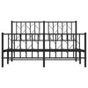 Schwarzes Metallbettgestell mit Kopfteil Tchervincky 135x190cm