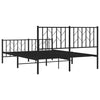 Schwarzes Metallbettgestell mit Kopfteil Tchervincky 135x190cm