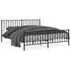 Schwarzes Metallbettgestell mit Kopfteil Tchervincky 183x213cm