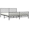 Schwarzes Metallbettgestell mit Kopfteil Tchervincky 183x213cm
