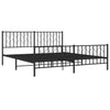 Schwarzes Metallbettgestell mit Kopfteil Tchervincky 183x213cm