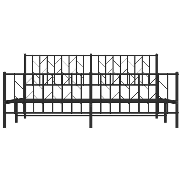 Schwarzes Metallbettgestell mit Kopfteil Tchervincky 183x213cm