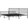 Schwarzes Metallbettgestell mit Kopfteil Tchervincky 183x213cm