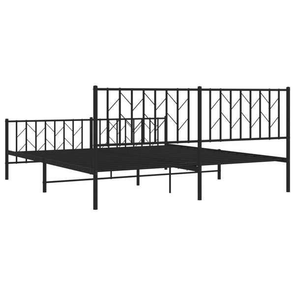 Schwarzes Metallbettgestell mit Kopfteil Tchervincky 183x213cm