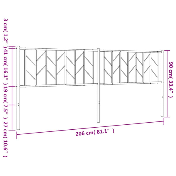 Schwarzes Metallkopfteil Evangheniea 200cm