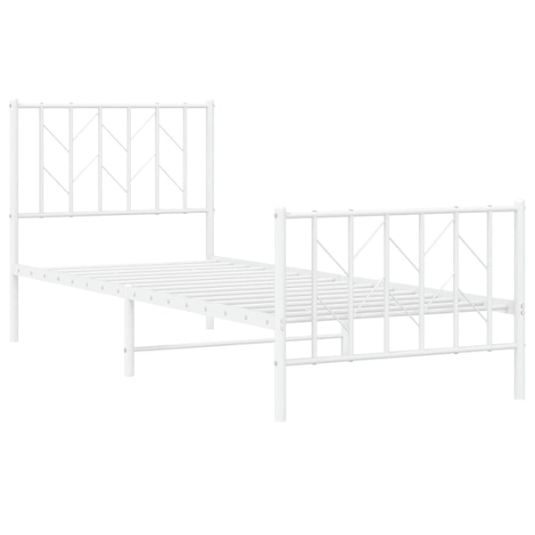 Weißes Metallbettgestell mit Kopfteilen Tchervincky 80x200cm