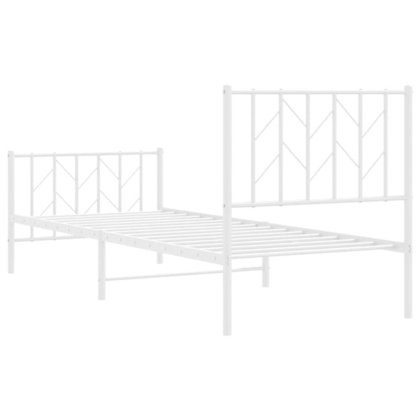 Weißes Metallbettgestell mit Kopfteilen Tchervincky 80x200cm