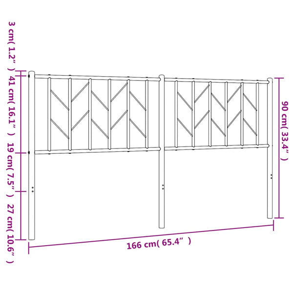 Valkoinen metallinen sängynpääty Evangheniea 160cm