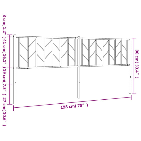 Weißes Metallkopfteil Evangheniea 193cm